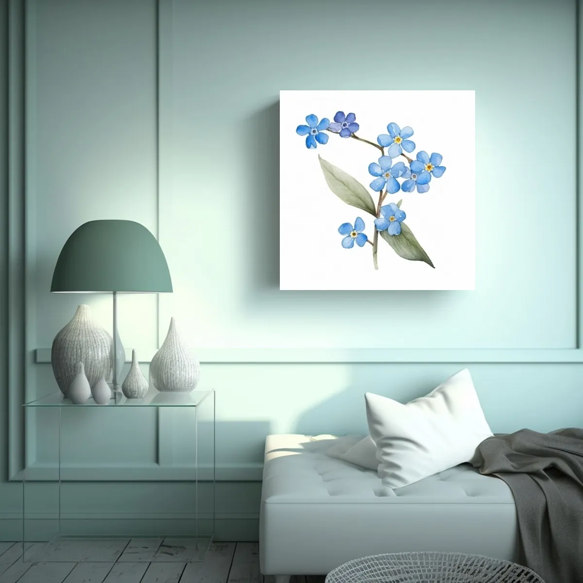 GENERICO - Clipart Minimalista De Flor Forget Me Not En 40x40 Cm