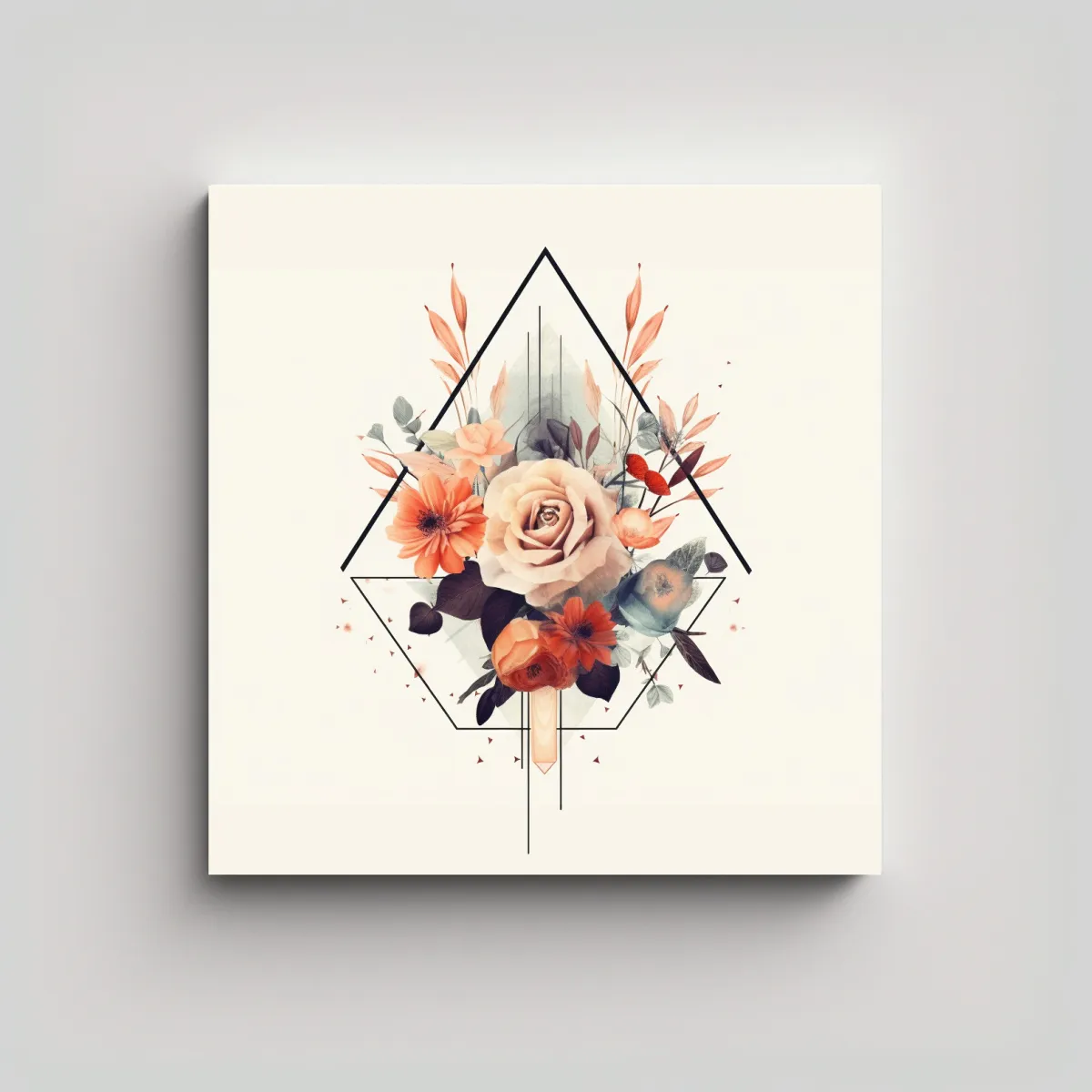 GENERICO - Cuadro Boho Minimalista Diseño Geométrico Y 60x60 Cm