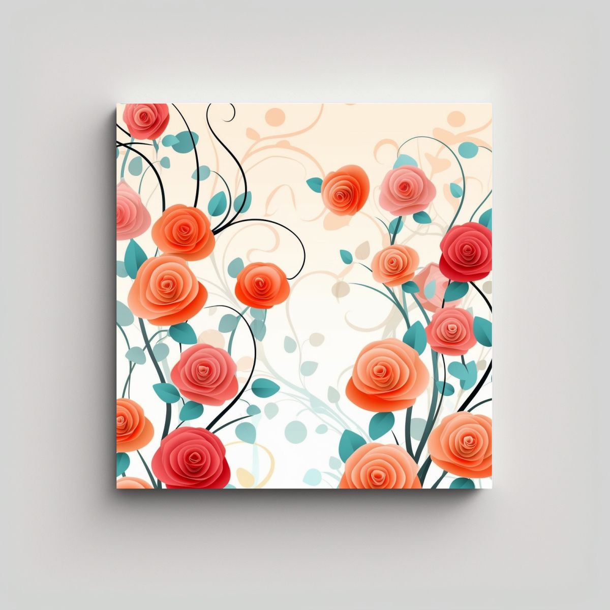 GENERICO - Cuadros Decorativos De Rosas Cute Y Expresión De 50x50 Cm