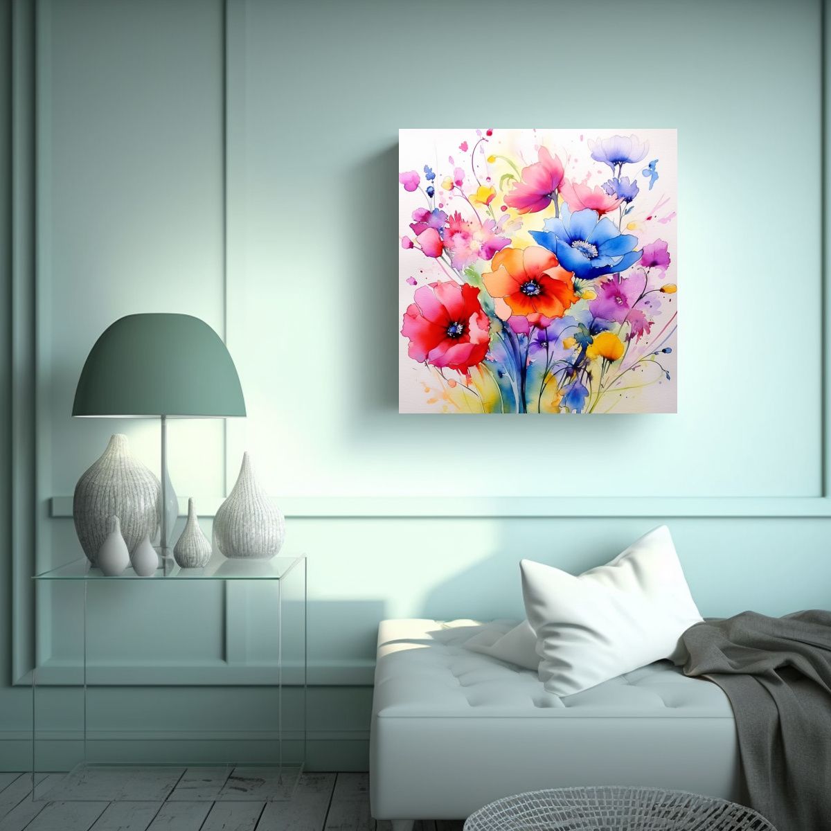 GENERICO - Cuadro Fotografía Elegante Con Fantasía Floral 50x50 Cm