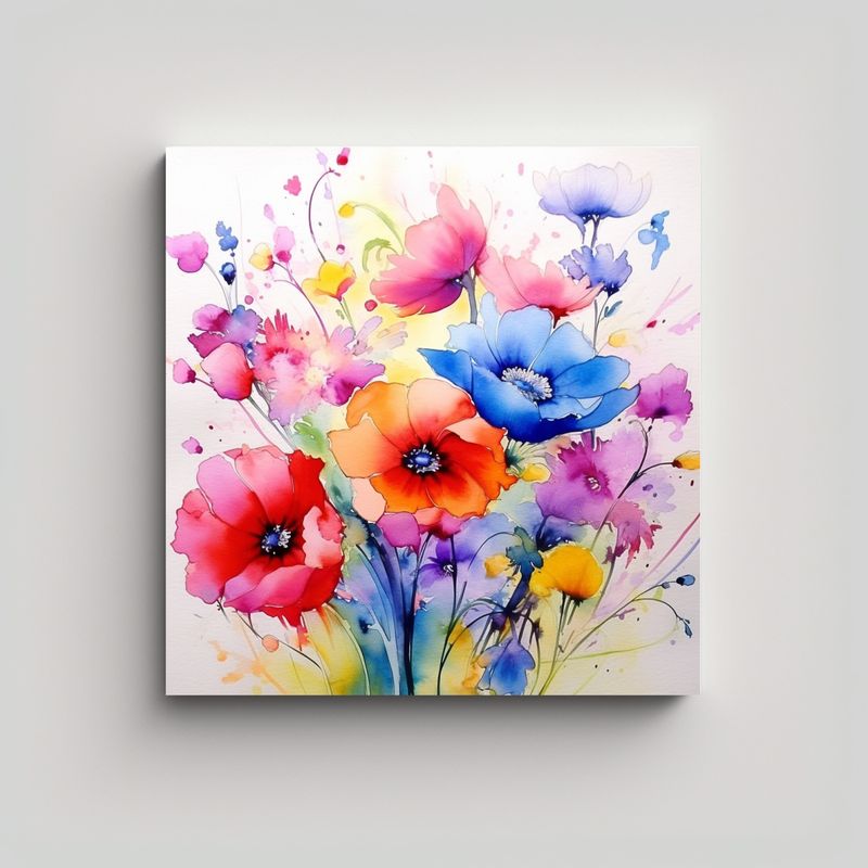 GENERICO - Cuadro Fotografía Elegante Con Fantasía Floral 30x30 Cm