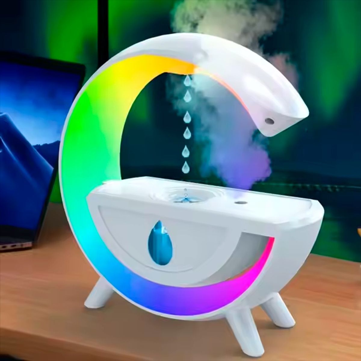 GENERICO - Humidificador Antigravedad En forma De G RGB 350ml