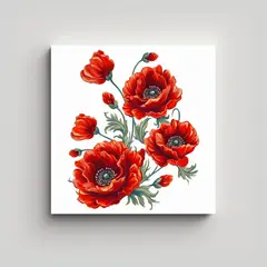 GENERICO - Cuadro Decorativo De Poppy SVG Escenario 80x80 Cm