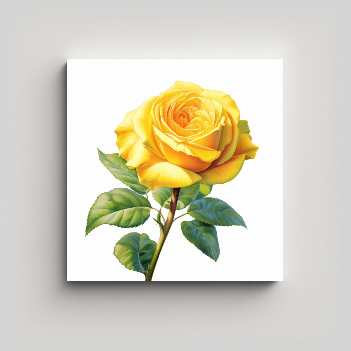 GENERICO - Cuadro Detallado Y Vibrante De Rosa Amarilla 80x80 Cm