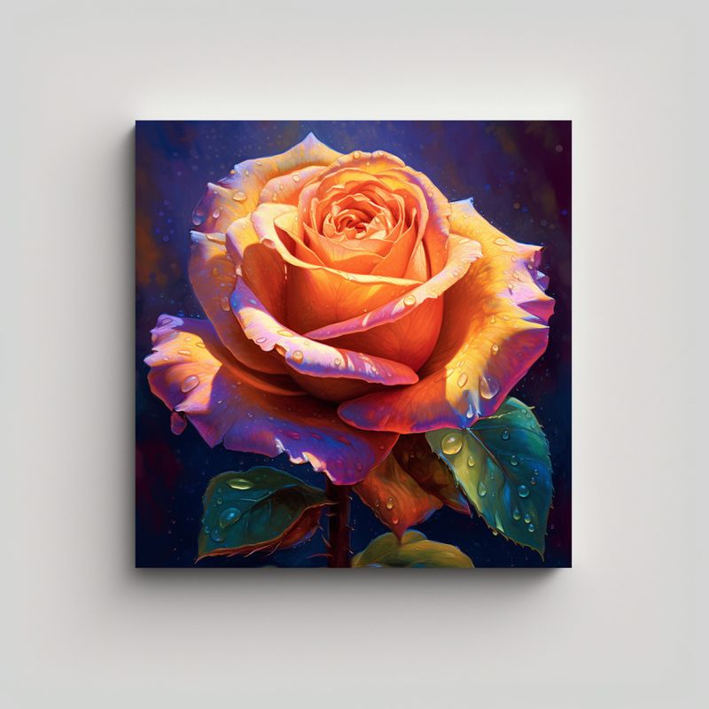 GENERICO - Obra Maestra Vintage The Rose En Cuadro 90x90 Cm