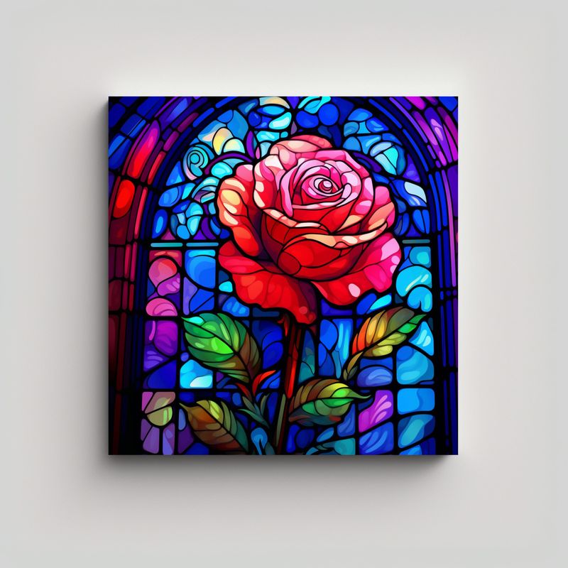 GENERICO - Cuadro Decorativo Espectacular Rosa Colorida 50x50 Cm