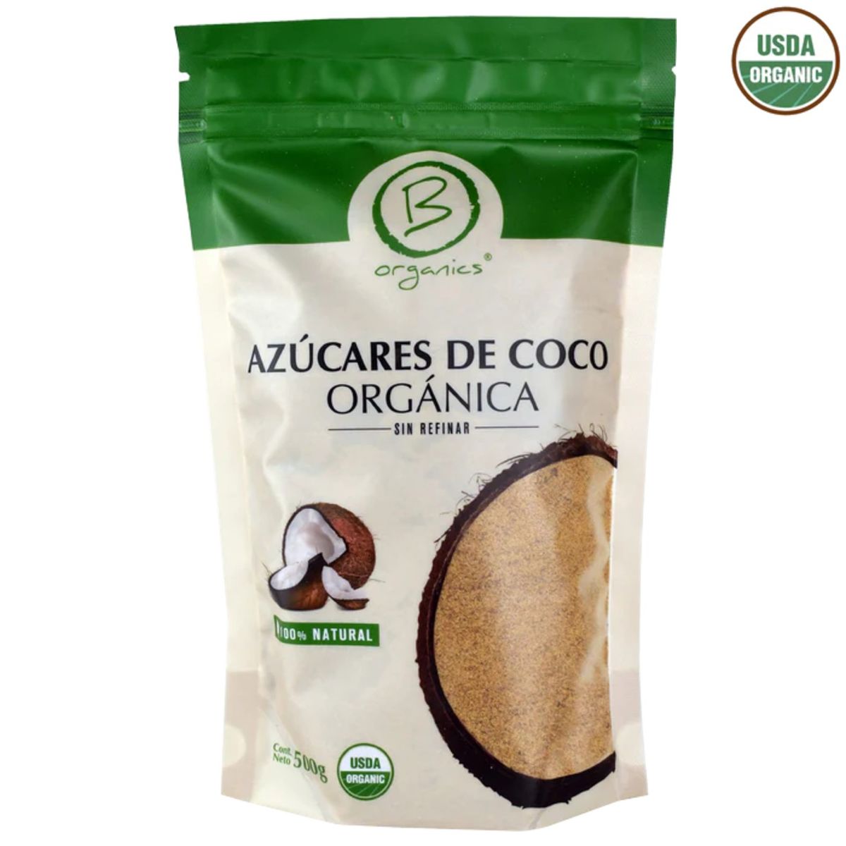 BE ORGANICS - Azúcar De Coco 500g Organica Certificada - B Organics