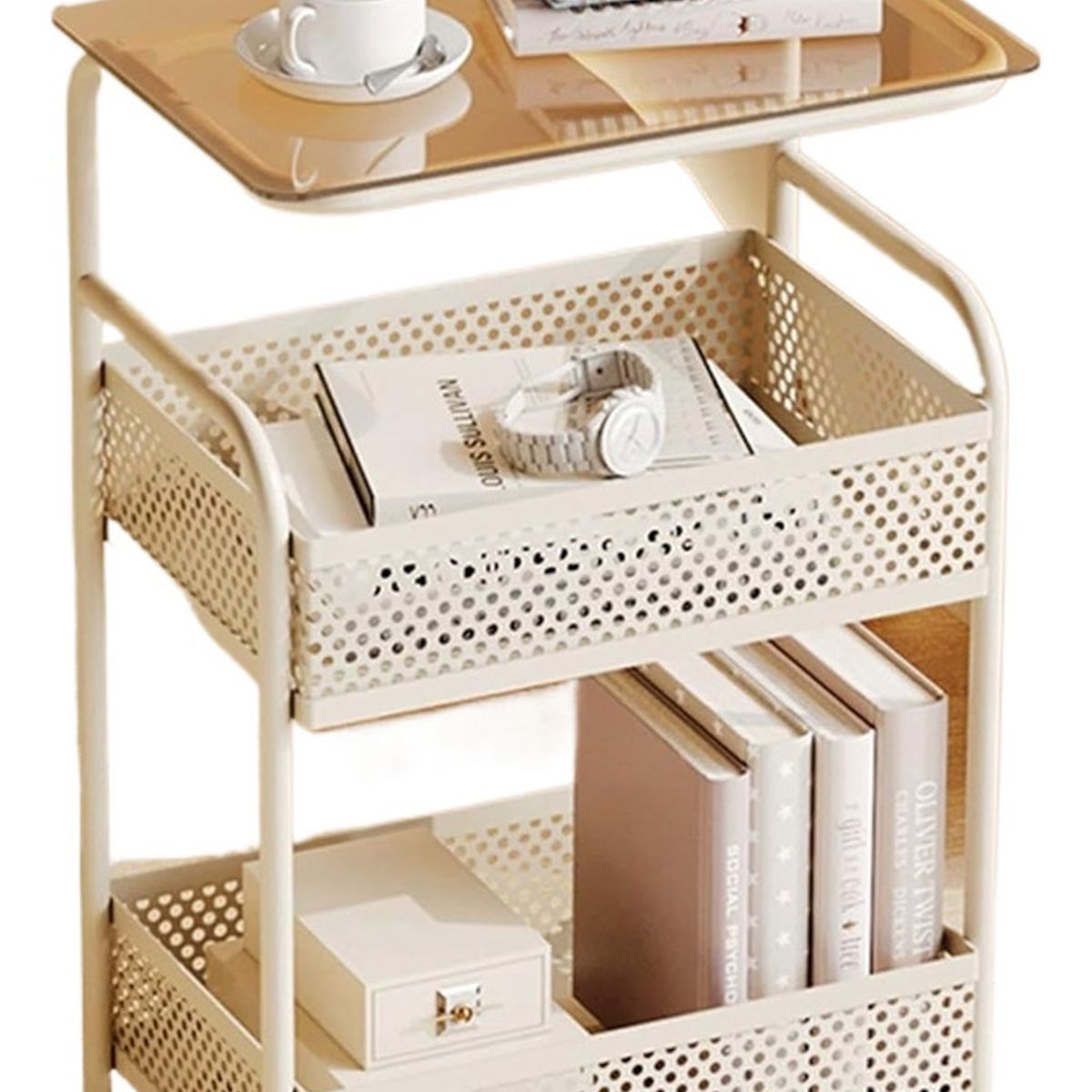 EVERSO - Carrito Organizador Metalico Con Asa Ruedas 3 Niveles