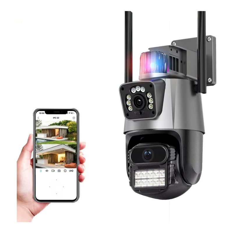 IRM - Cámara De Vigilancia Wifi Exterior 8mp Con Doble Lente