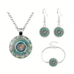 TAROT CHURRUCA OFICIAL - Collar en conjunto con aros y pulsera a la moda hippie