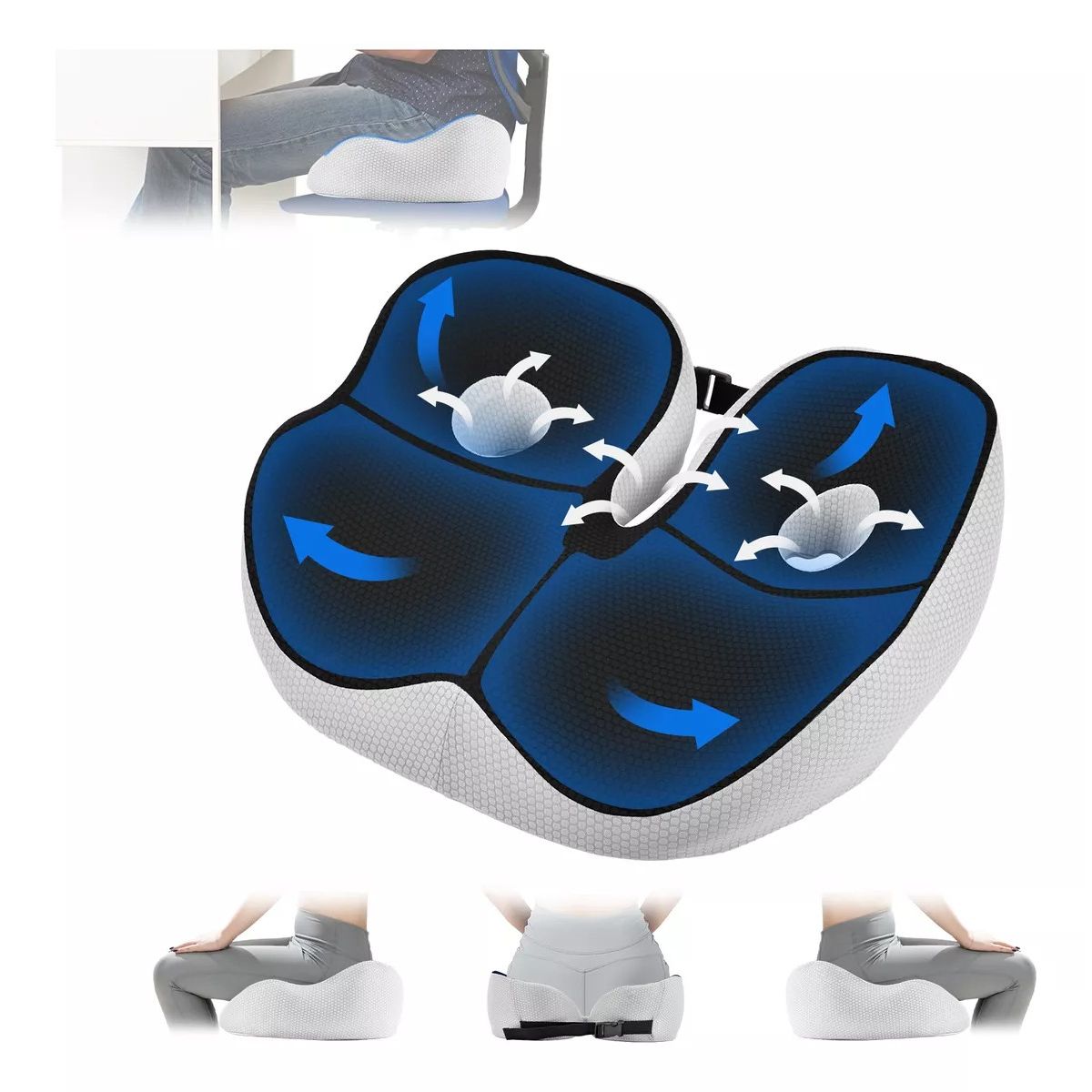 YAYKO - Cojín De Coxis De Espuma Viscoelástica Ajustable Para Silla