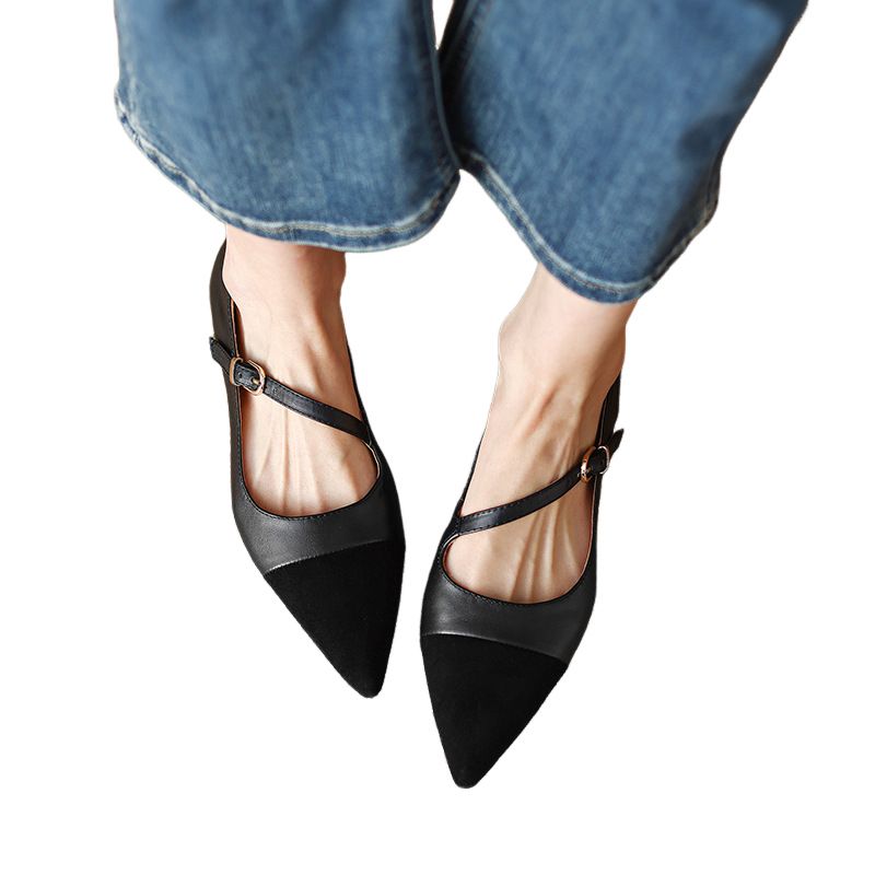 BLWOENS - Zapatos planos de verano para mujeres Zapatilla - Negro