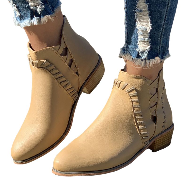 BLWOENS - Botas en punta para Mujer-Beige