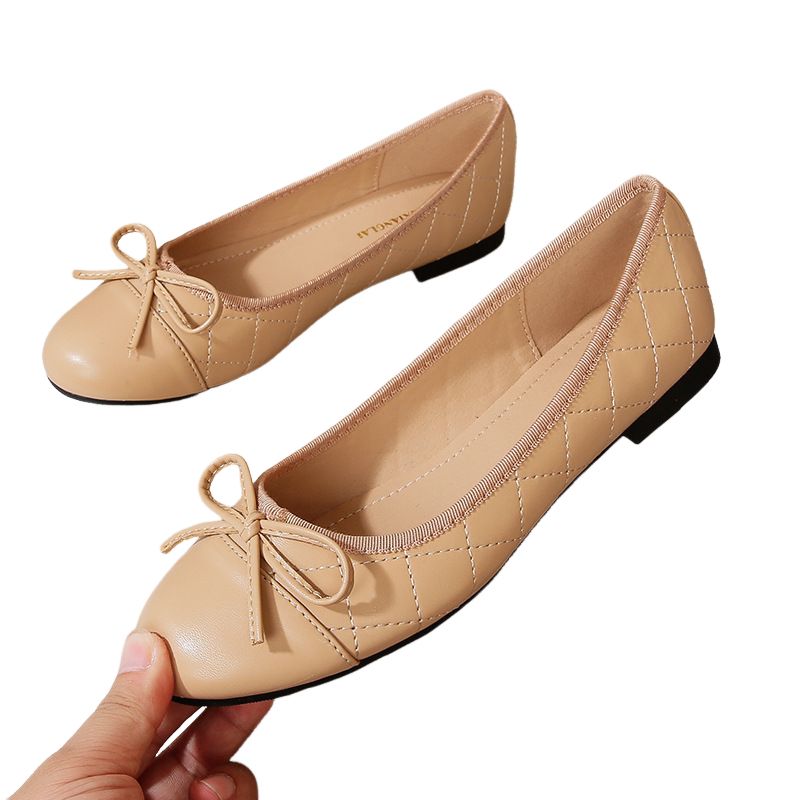 BLWOENS - zapatillas con lazo para Mujer -Beige