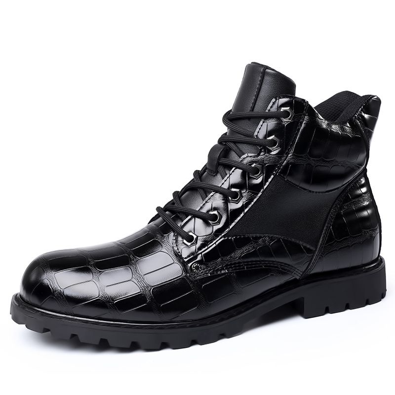 BLWOENS - Botas con cordones para Hombre-Negro