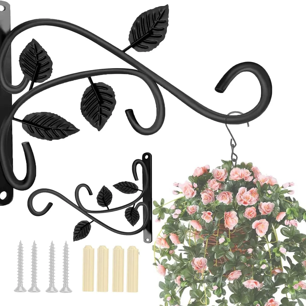 KUANGYE - 2 Ganchos Colgantes Para Pared Plantas Con Tornillos