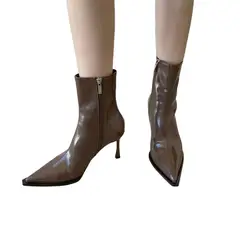 BLWOENS - Zapatos BOTAS cortas de invierno para mujeres Zapatilla - Marrón