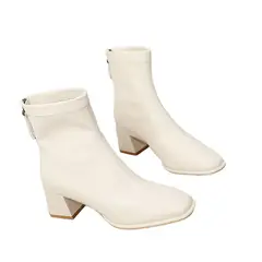 BLWOENS - Zapatos BOTAS cortas de invierno para mujeres Zapatilla - Blanco