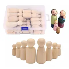 GENERICO - 50 Piezas / Juego Familiar De Madera Figuras De Cono De