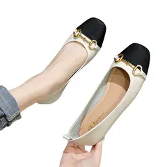 BLWOENS - Zapatillas de punta cuadrada para Mujer - Blanco