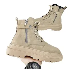 BLWOENS - Botas con plataforma para Hombre-Beige
