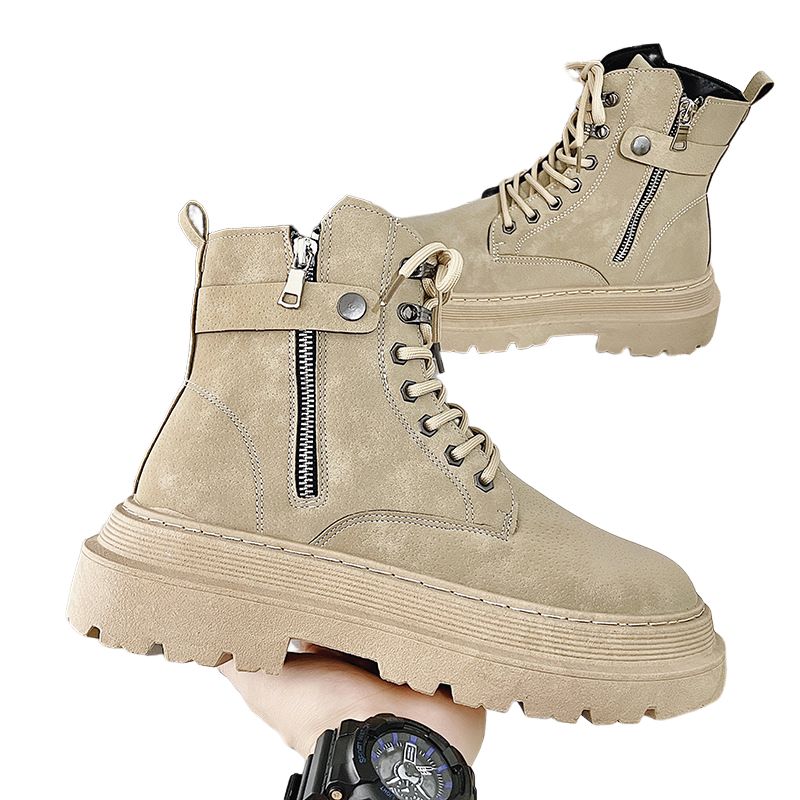 BLWOENS - Botas con plataforma para Hombre-Beige