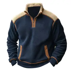 TIOZONEY - Sudadera de hombre con cremallera y cuello alto