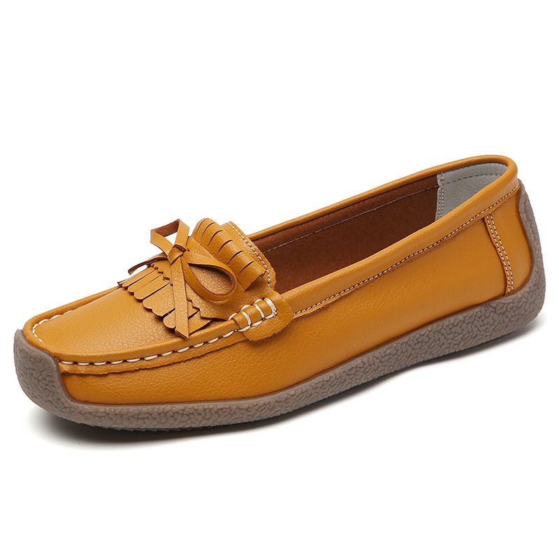 BLWOENS - zapatillas con plataforma y punta cuadrada para Mujer - Amarillo