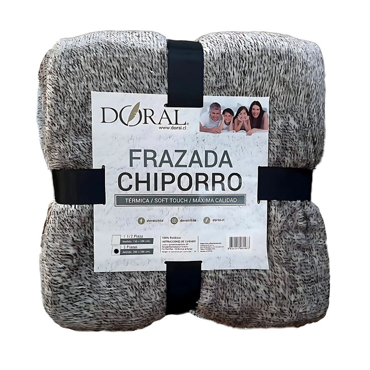 DORAL - Frazada Chiporro Two Tones 2 Plazas Colores Oscuros - SC