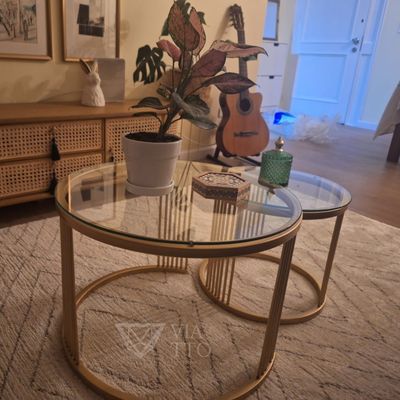 Imagen 2 del producto Mesa de Centro Nido IIII Dorada Vidrio- Viatto