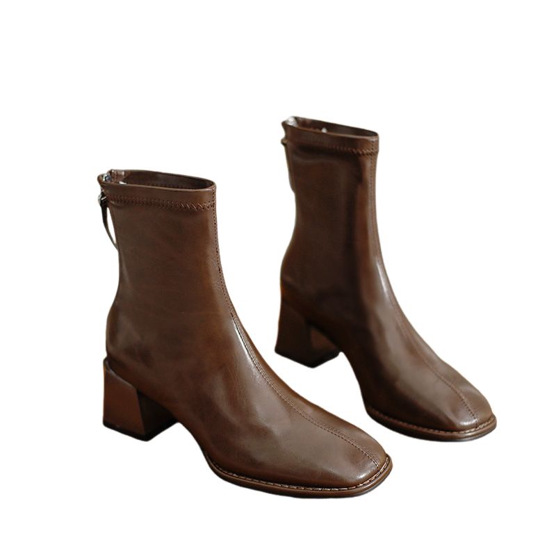 BLWOENS - Zapatos BOTAS cortas de invierno para mujeres Zapatilla - Marrón