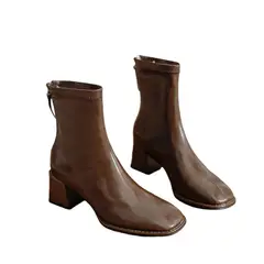 BLWOENS - Zapatos BOTAS cortas de invierno para mujeres Zapatilla - Marrón