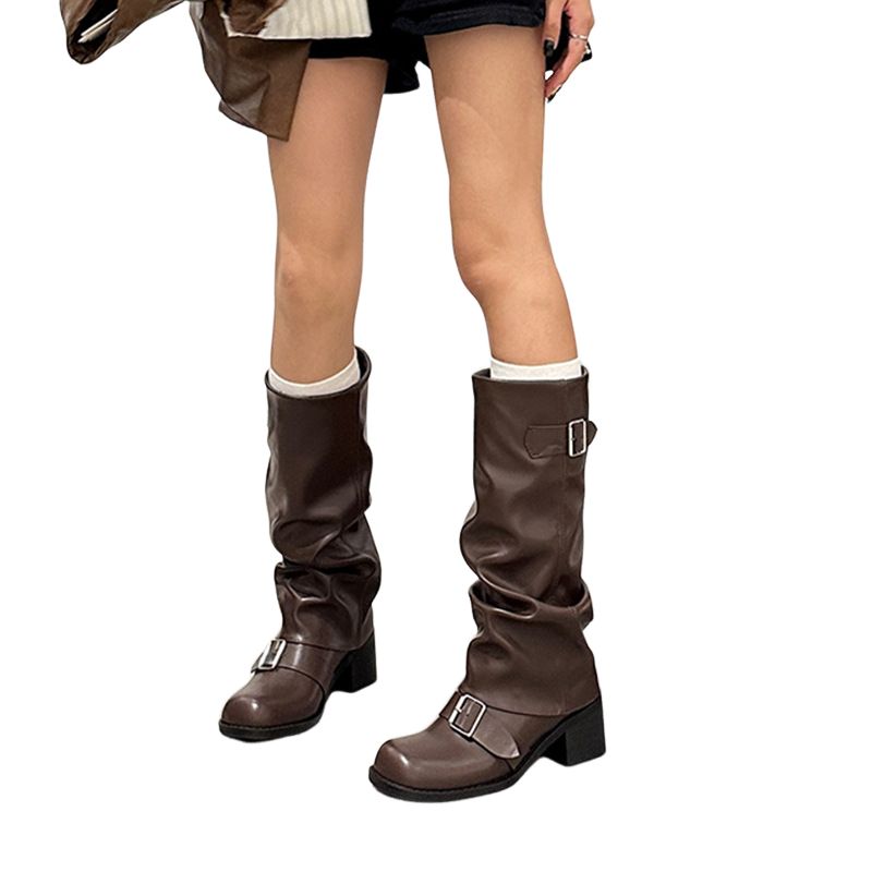 BLWOENS - Zapatos BOTAS largas de invierno para mujeres Zapatilla - Marrón