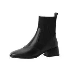 BLWOENS - Zapatos BOTAS cortas de invierno para mujeres Zapatilla - Negro