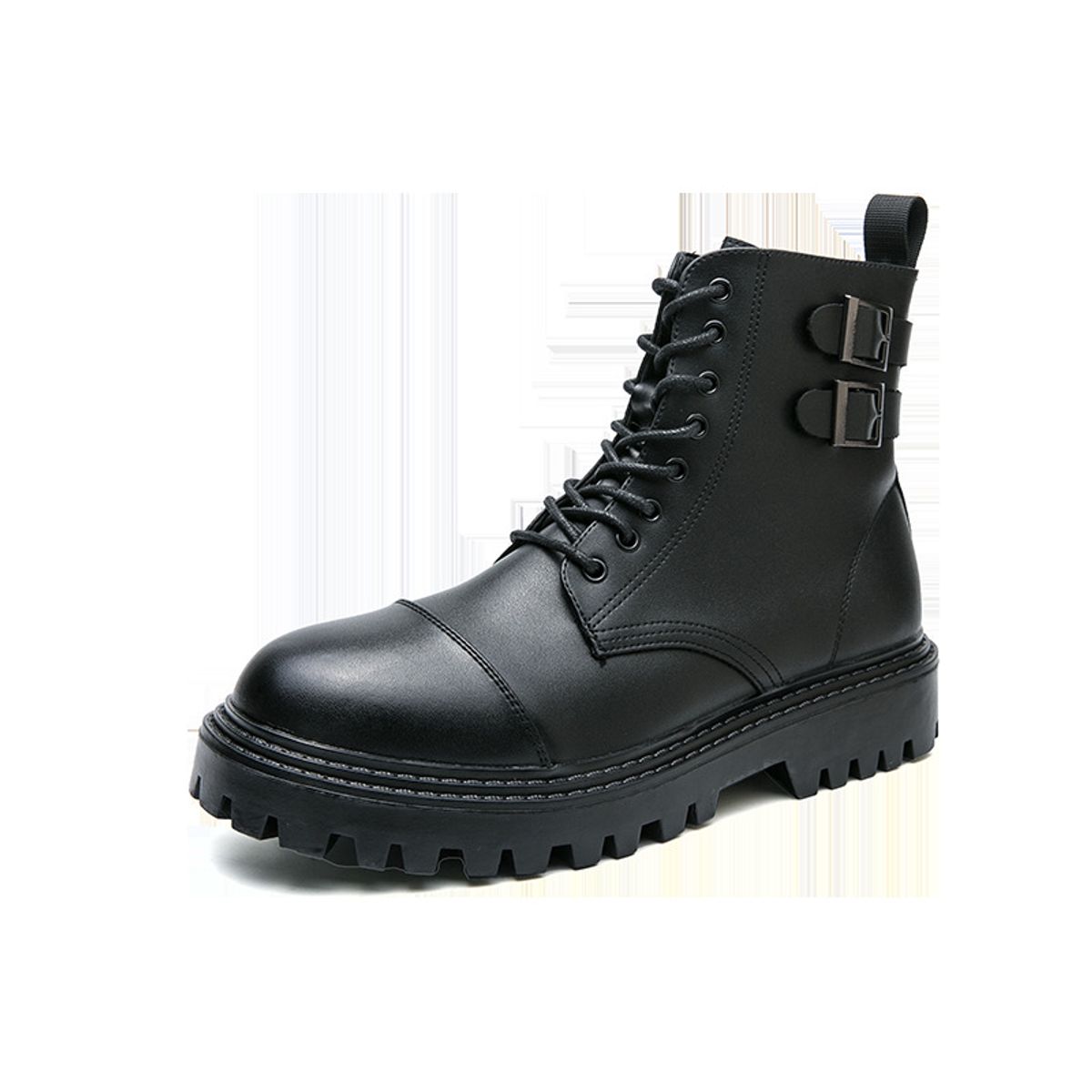 BLWOENS - Botas con plataforma y cordón para Hombre-Negro