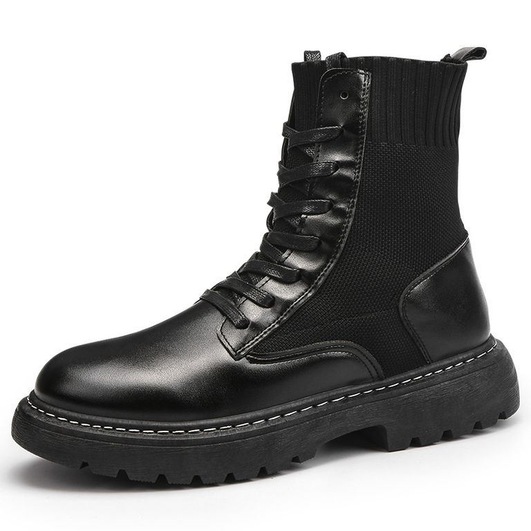 Botas con cordones para Hombre-Negro