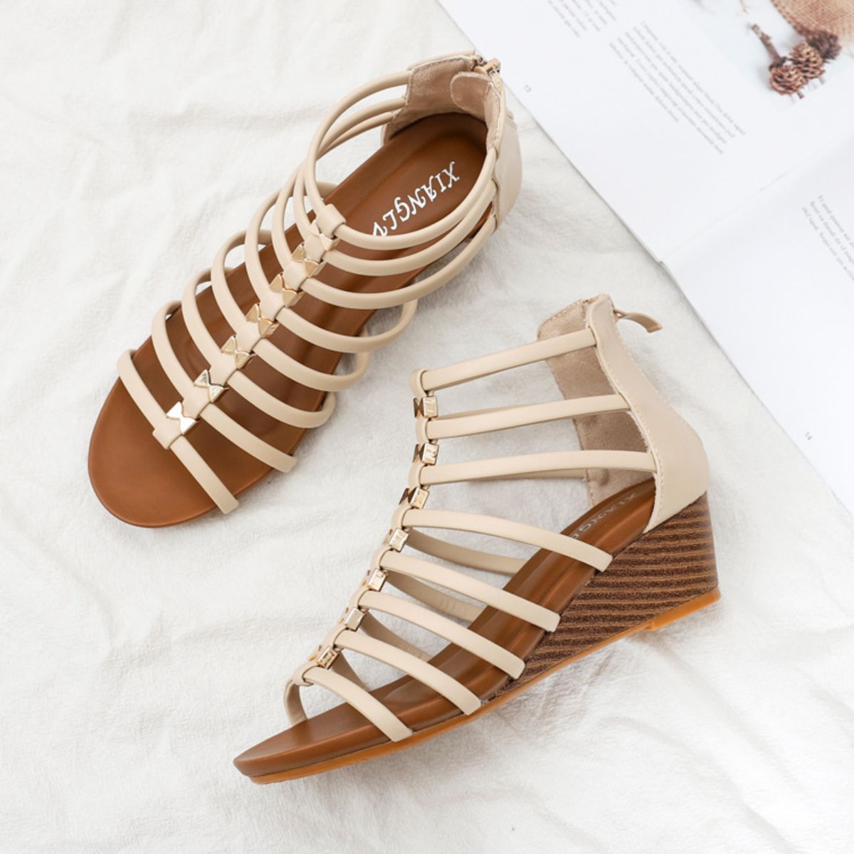 BLWOENS - Sandalias Mujer - Beige