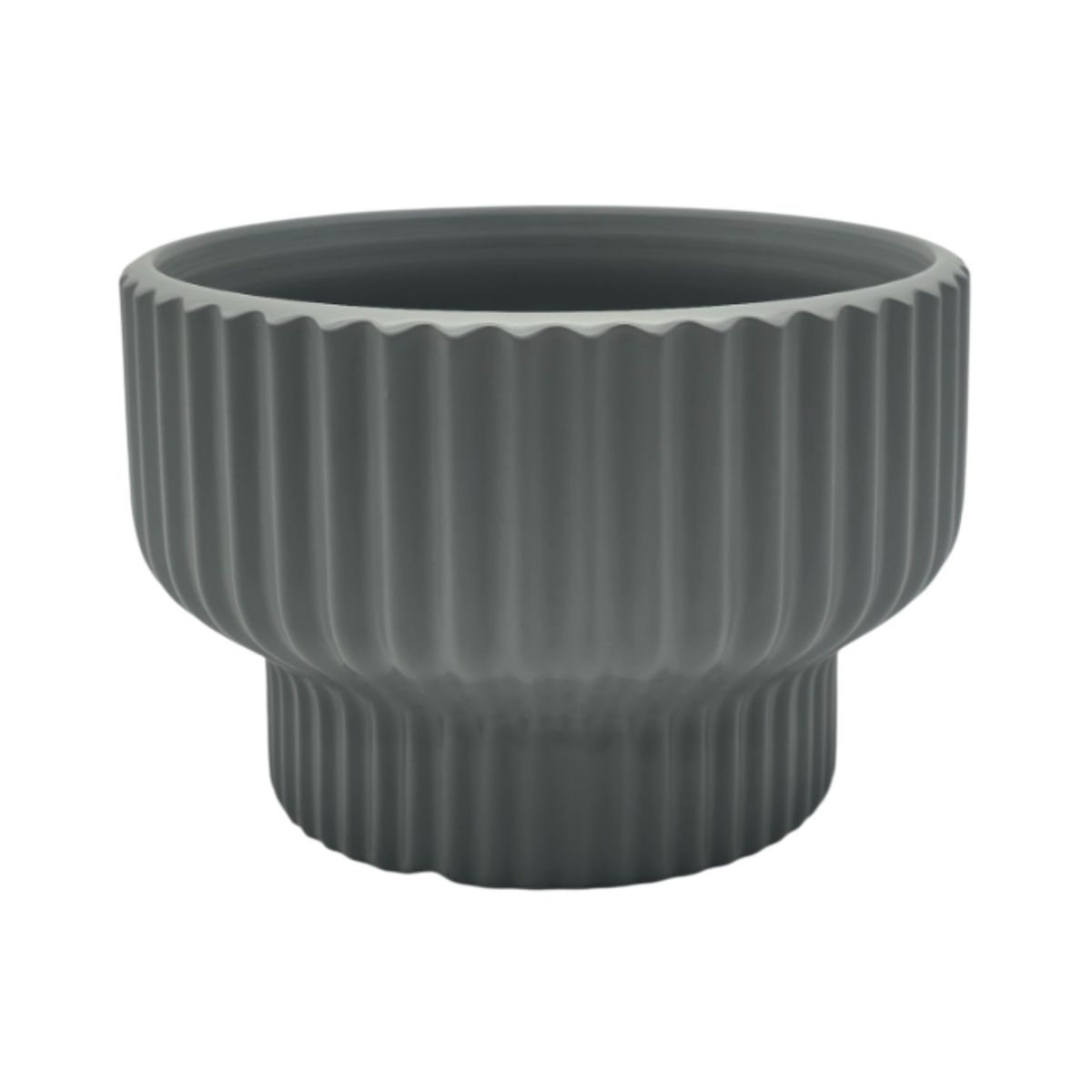 GENERICO - Macetero Maceta De Ceramica Estilo Copon Gris Mate M