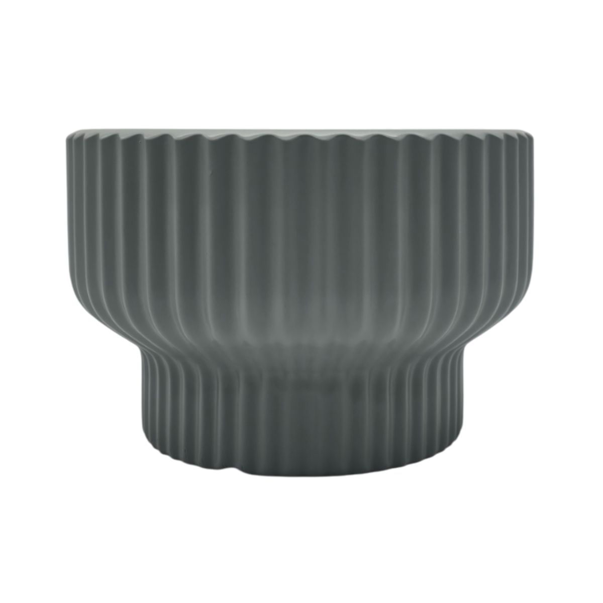 GENERICO - Macetero Maceta De Ceramica Estilo Copon Gris Mate M