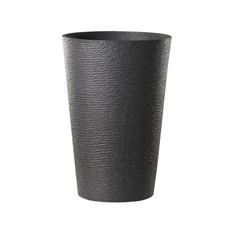 GENERICO - Macetero Plastico Alargado Premium Base Circular Conica - Negro