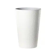 GENERICO - Macetero Plastico Alargado Premium Base Circular Conica - Blanco - S