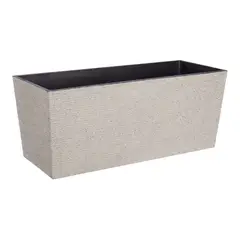 GENERICO - Macetero Plastico Rectangular Premium Diseño a Rayas L - Beige