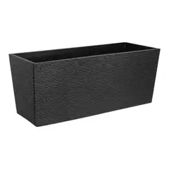 GENERICO - Macetero Plastico Rectangular Premium Diseño a Rayas L - Negro