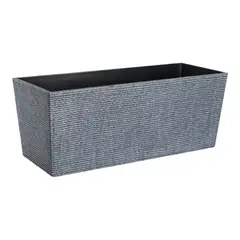 GENERICO - Macetero Plastico Rectangular Premium Diseño a Rayas L - Azul