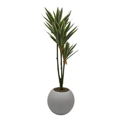 GENERICO - Planta Artificial Dracena Grande En Macetero Plastico Blanco