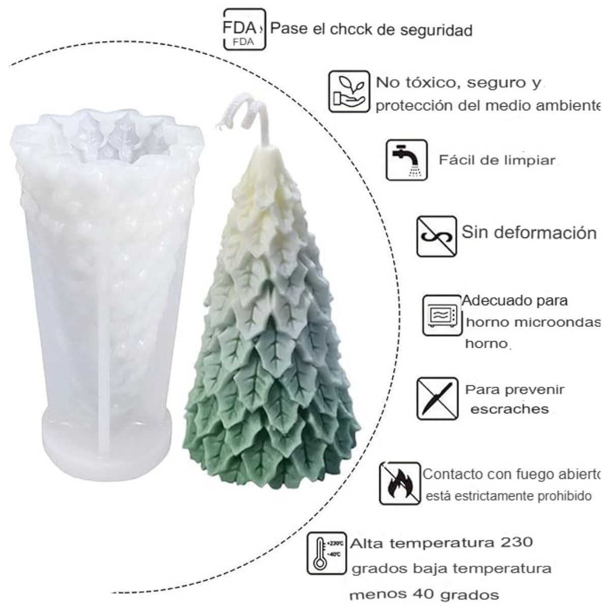 GENERICO - Molde Silicona Árbol Llorón Navideño