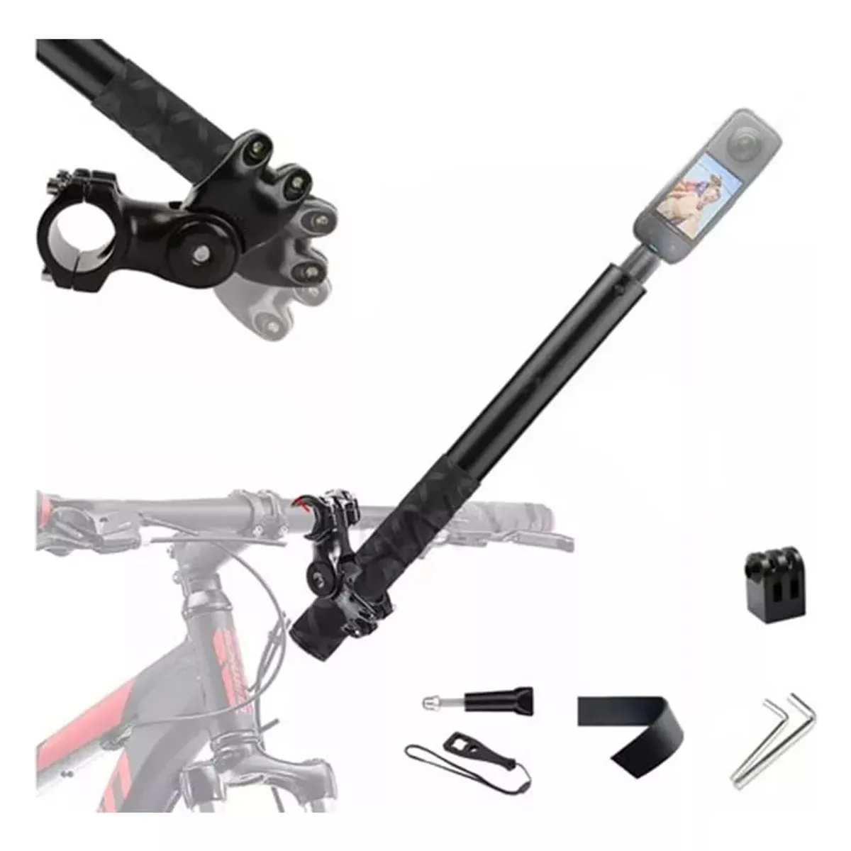 KUANGYE - Soporte Camara Manillar Moto Bicicleta Para Insta360 Gopro
