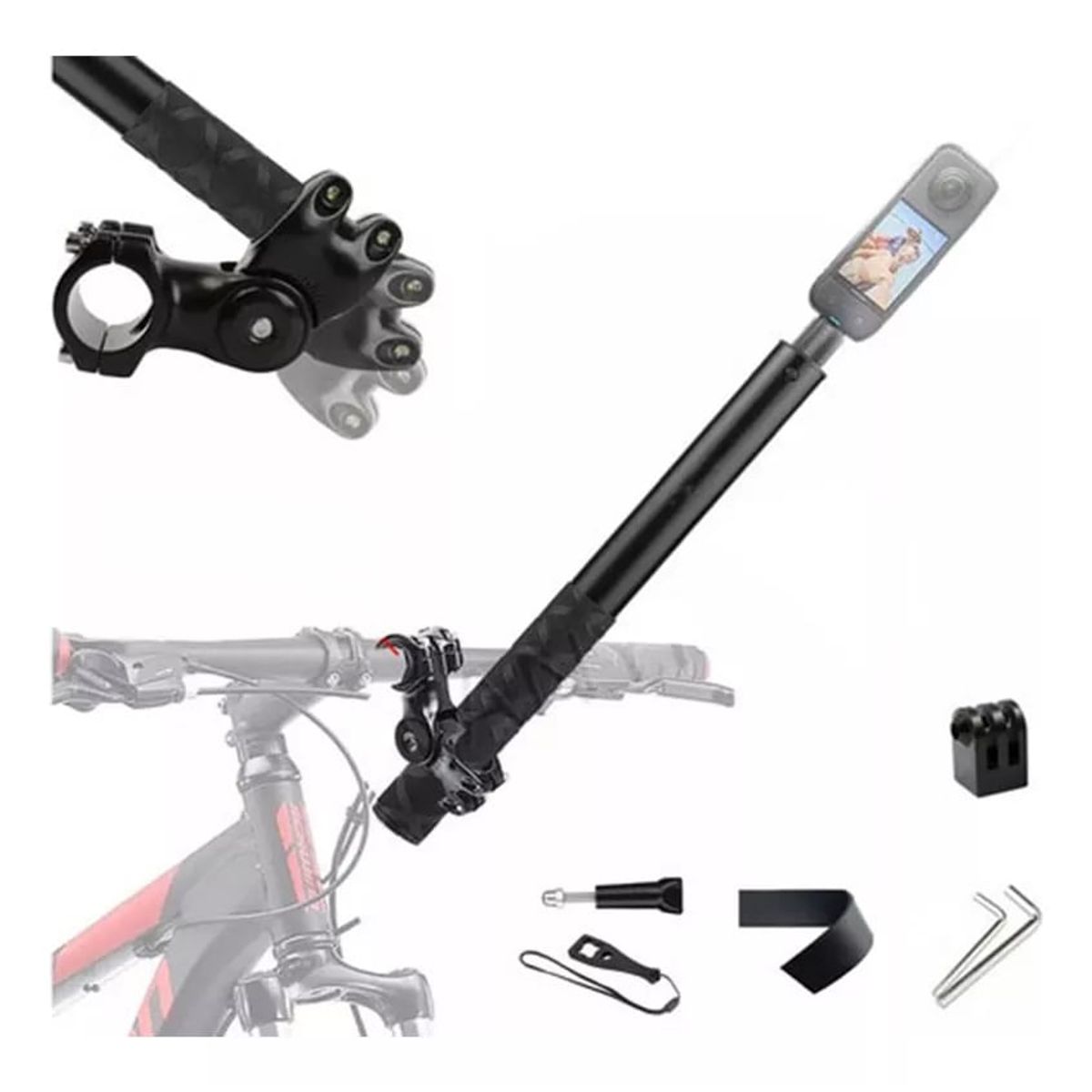 KUANGYE - Soporte Camara Manillar Moto Bicicleta Para Insta360 Gopro