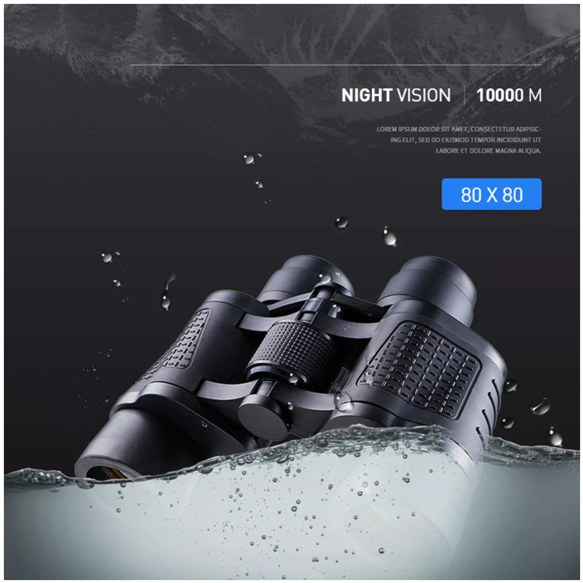 KUANGYE - Binoculares Telescópicos Hd Visión Nocturna 80x80 Potente