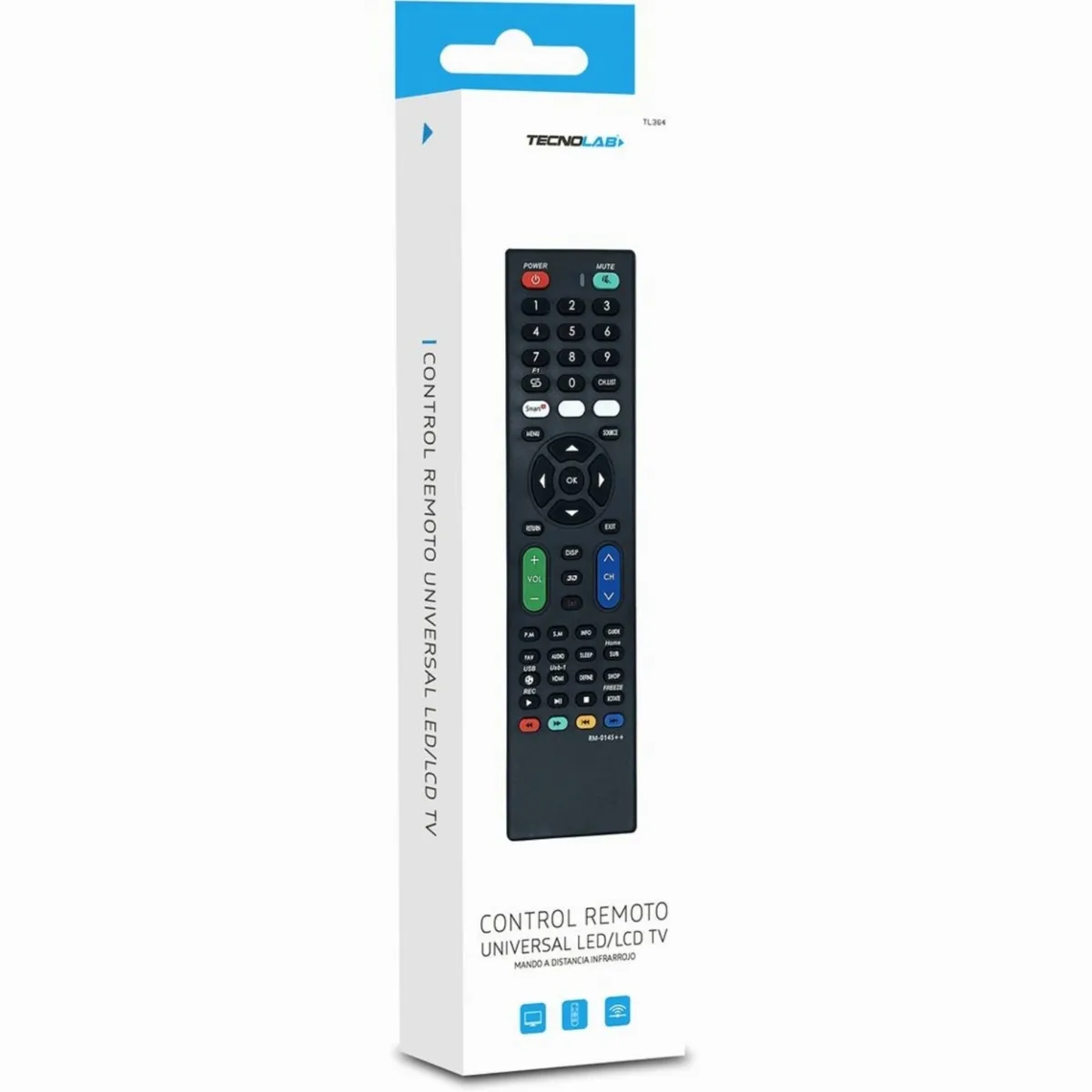 TECNOLAB - CONTROL REMOTO PARA TV UNIVERSAL DC 3V TECNOLAB